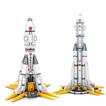 Senbao 107025 Space Exploration Toy Set: Wandering Earth Spaceport, Space Shuttle, Launch Center, and Rocket Ship Model Building Blocks for Kids
