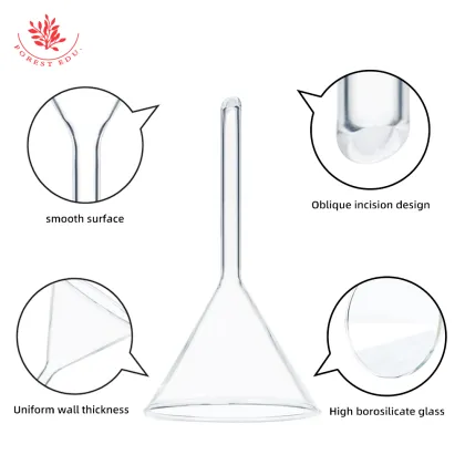100ml Short Neck Stem Funnel - Glass Chemical Funnel