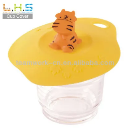 Animal Shape Tiger Silicone Cup Lids