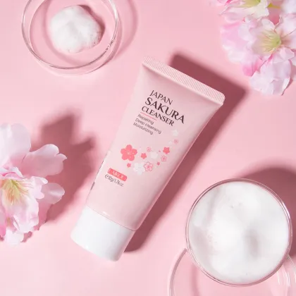 LAIKOU 50g Natural Organic Face Skin Care Facial Wash - Deep Cleansing & Moisturizing Japan Sakura Cleanser