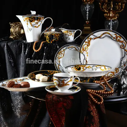 47 Pieces Luxury bone china tableware set