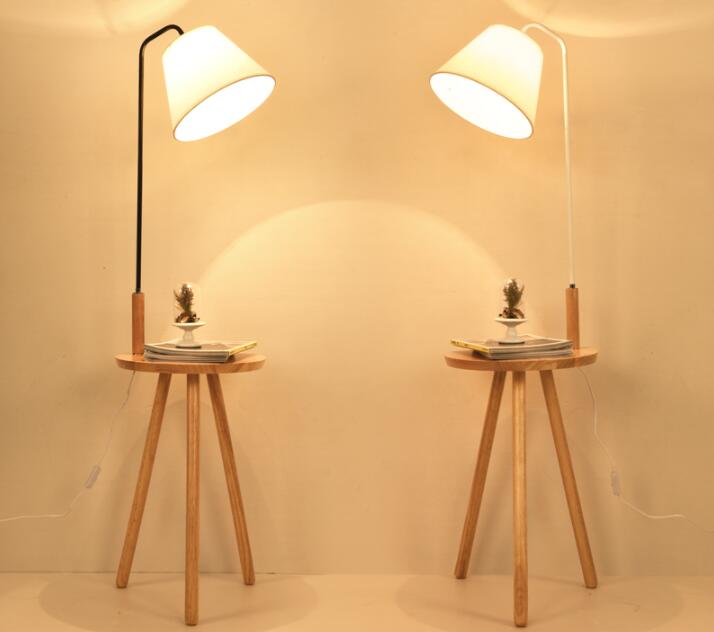 Functional Solid Wood Desk Floor Lamp, High Quality Functional Solid