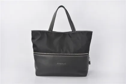 Ella Patent Tessuto Soft Nylon & Leather Tote