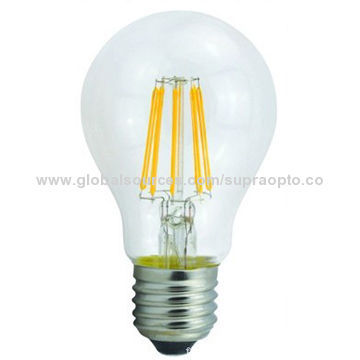 A55 6W light filament bulb, indoor use, with high brightness, CE mark