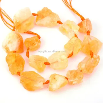 Natural Yellow Citrine Crystal Quartz Nuggets: 15 Inch Healing Gemstones for Chakras and Loose Beads