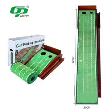Solid Wood and Crystal Velvet Golf Putting Mat