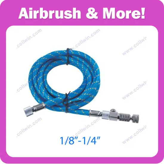 Braided Airbrush Hose with Coupler & Air Regulator 1/8"-1/4"