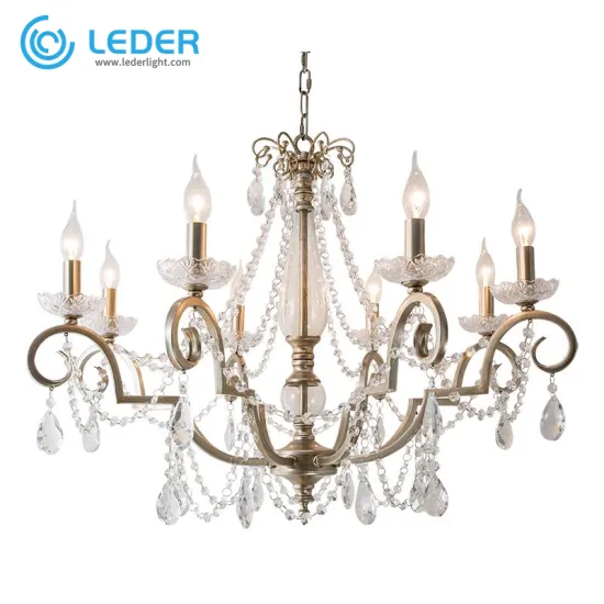 LEDER Crystal Gold Bedroom Chandelier