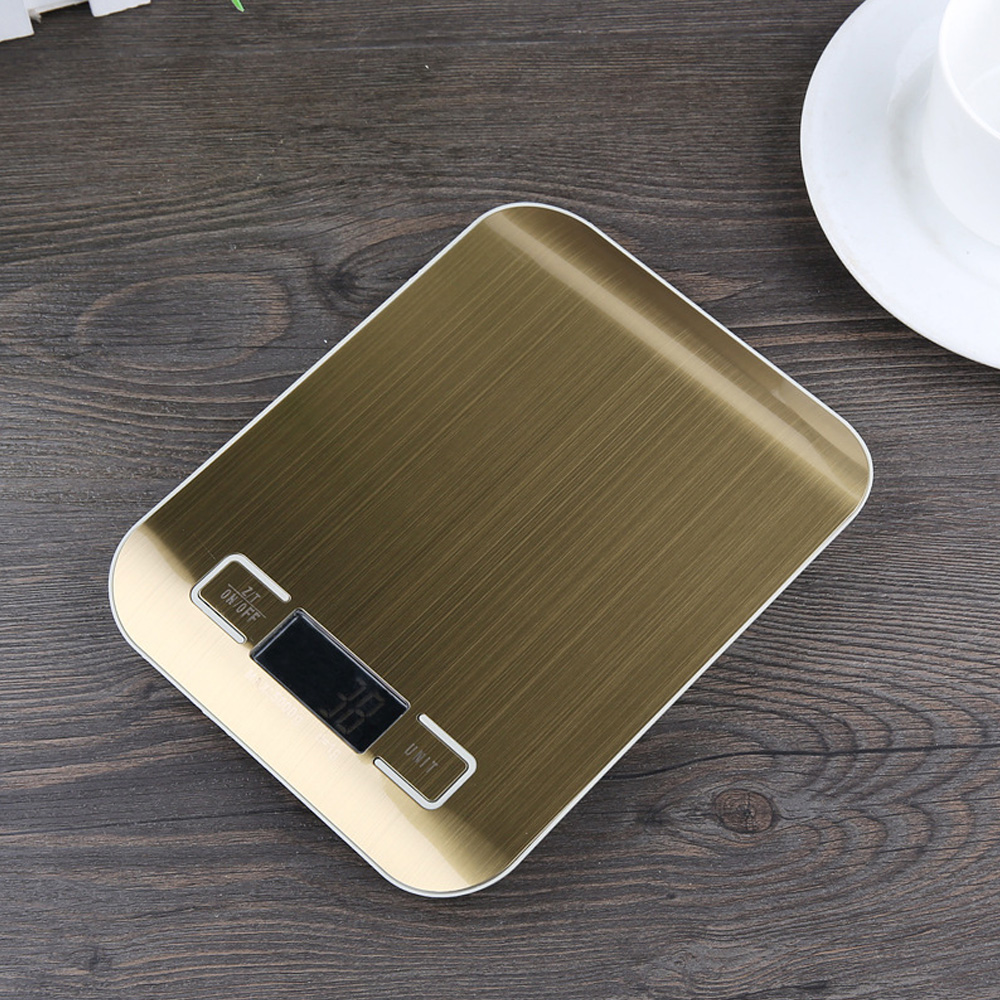 11 LB / 5000g Electronic Kitchen Scale Digital Food Scale Stainless Steel Weighing Scale LCD High Precision Measuring Tools