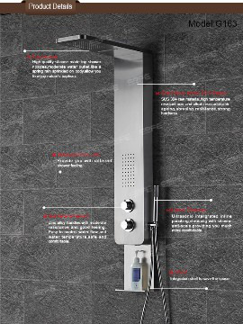 Stainlss steel shower panel