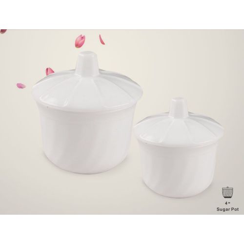 White Jade Glass Sugar Pot