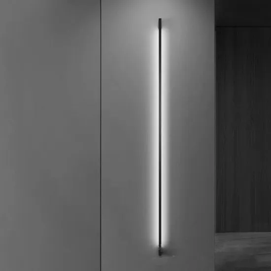 Simple LED Long Strip Lights Aluminum Wall Lamps Black Line Sconce Stair Lamp