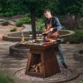 Barbecue de charbon de bois Corten en acier