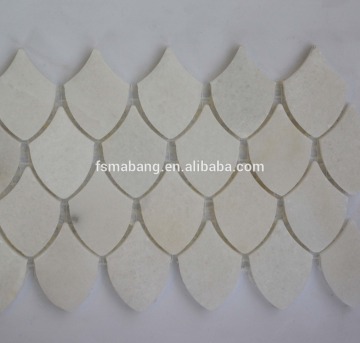 MBHYA004-F5 Good Looking White Crackled Ceramic Fish Scale Mosaic Tile