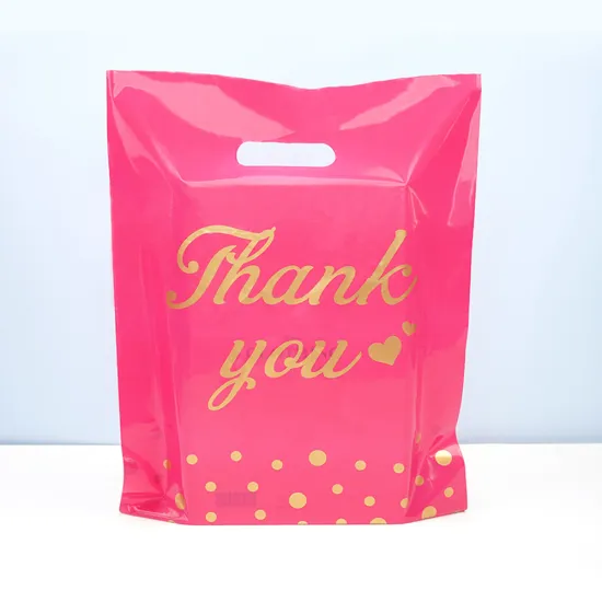 Biodegradable PE Plastic Shopping Bag with Custom Logo and Soft Loop Handle