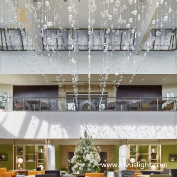 Large-scale custom shopping mall chandelier halls Transparent glazed crystal chandeliers Project custom engineering chandelier