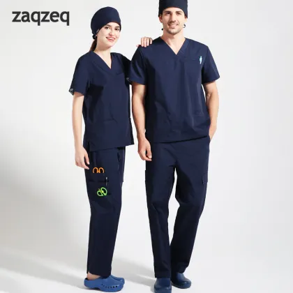 Top Quality Multi-Pocket Unisex Hospital Scrubs Uniforms Wholesale