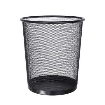 Affordable Silver Paper Basket, Black Trash Bin with Metal Mesh - Top Selling Garbage Container