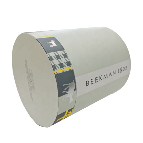 Flat edge shinny sliver foil Paper round box