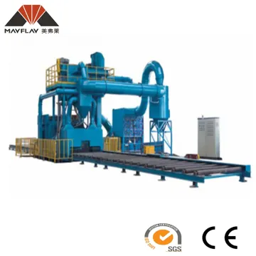 MAYFLAY roller conveyor type aluminium profile shot blasting machine
