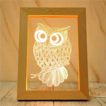Acrylic Night Light Photo Frame - Really Wood Look Home Decor