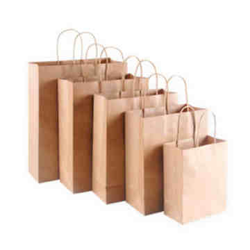 Custom logo print cheap brown shopping kraft paper bags with handles