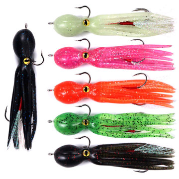 In Stock 11cm Luminous Octopus Jigging Lure with Double Hooks