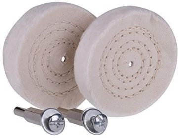 Vibratite 3 Inch Denim Abrasive Buffing Wheels - 1/2 Inch Thick, Spiral Sewn with 3/8 Inch Arbor Hole