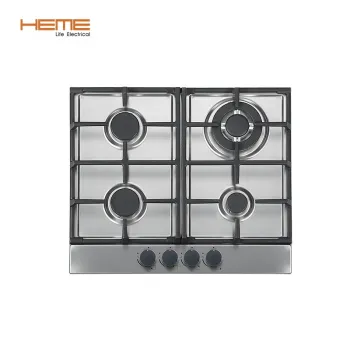 Stainless Steel Gas Hob with Wok Burner and Safety Features