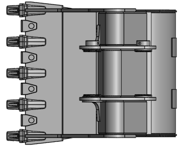 Efficient quarry rock bucket for excavator