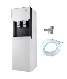 POU Electric Water Cooler Dispenser with 1/4 PIPED RO/UF Filter, Hot & Cold Water Fountains, Free Standing Drinking Fountain Water Purifier