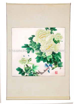 Bloom painting - Silk scroll traditional arts-hanging decor - 100% hand silk embroidered-made in China