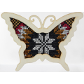 Imán de nevera hecho a mano bordado con mariposas de estilo étnico