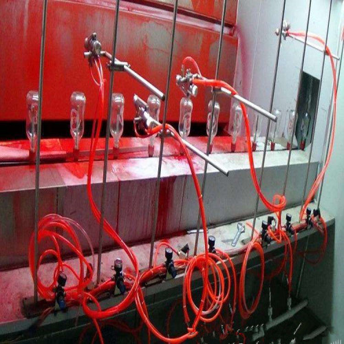 Automatic spray painting equipment for glass pot