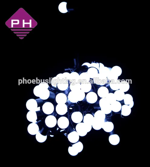 Mini Globes LED String Lights, 33ft Black Wire, White