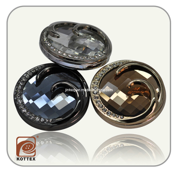 High Quality Resin Metal Fashion Coat Women Button with Diamond
