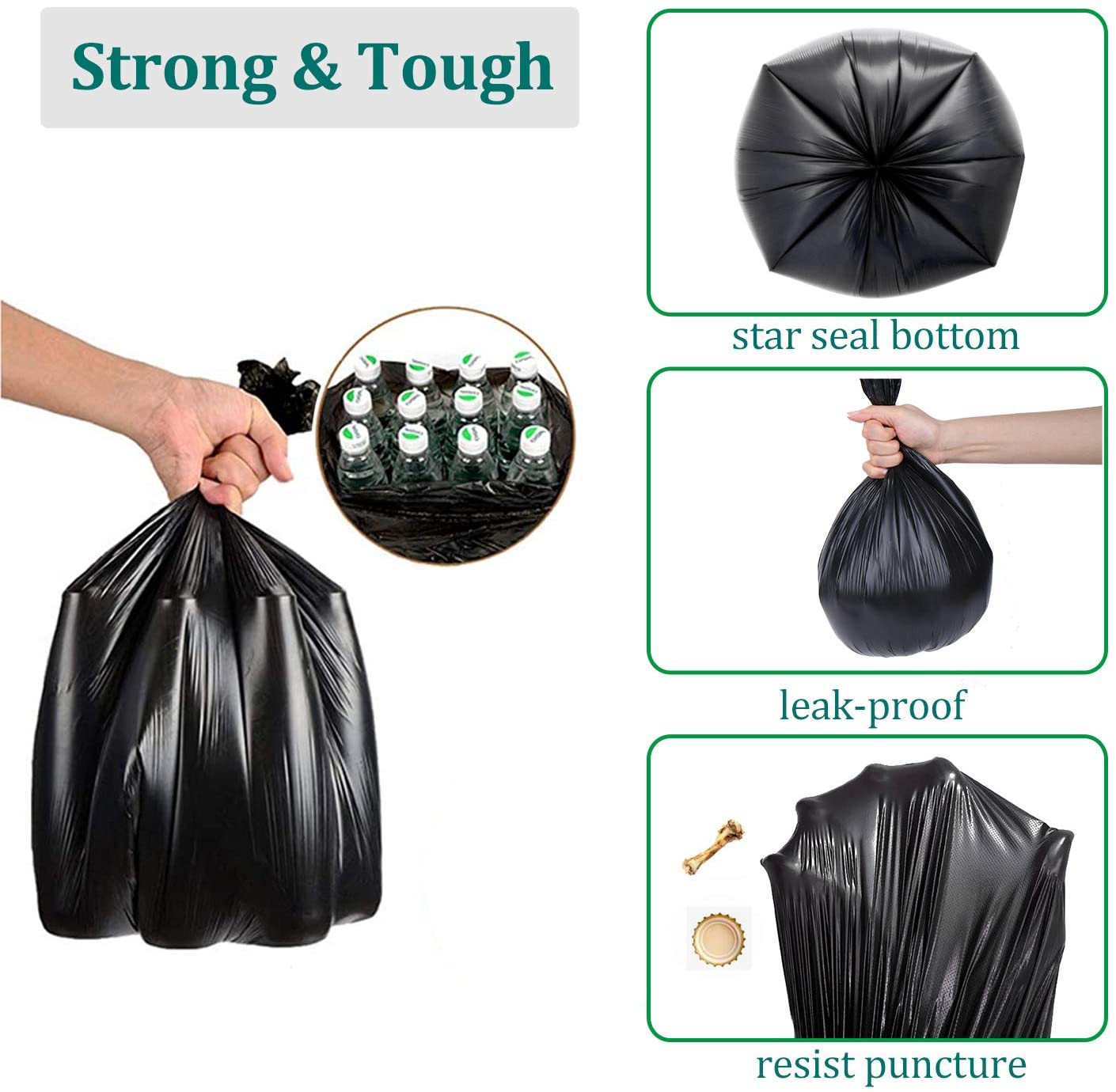 clear plastic trash bags