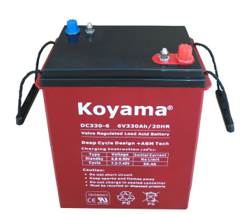 6V330AH DC330-6 AGM Deep Cycle AGM Injap Dikawal Bateri Asid untuk Kenderaan Elektrik