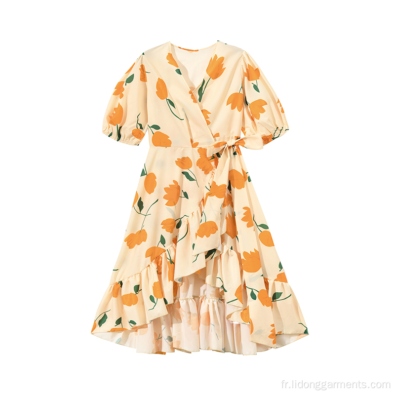 Robe imprimée florale en coton de mode de mode