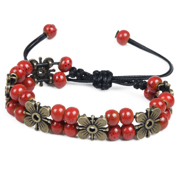 Ceramic Bracelet New Fashion Vintage Handmade Red Bracelet Jewelry Gifts For Lovers