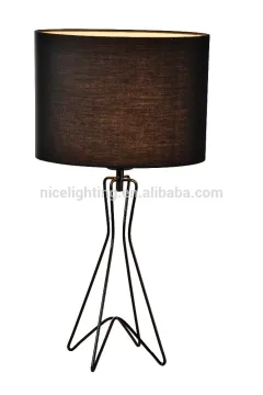 Black Fabric shade Simple Metal Desk Lamp for Reading table lamp