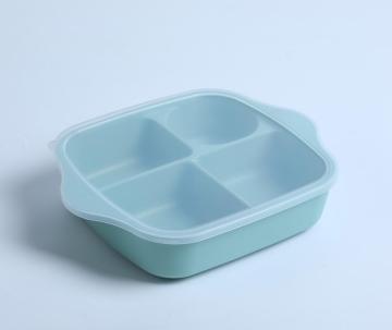 silicone divided plate with plastic lid