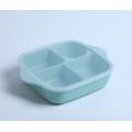 silicone divided plate with plastic lid