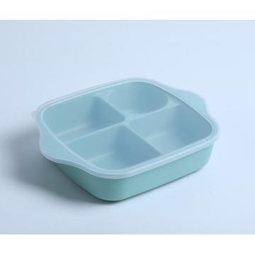 silicone divided plate with plastic lid