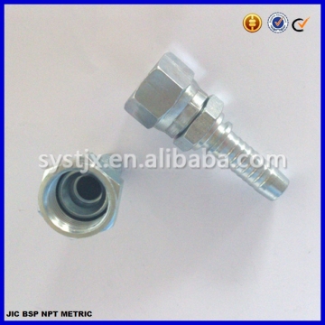 threaded double hex nut hydraulic hose fitting