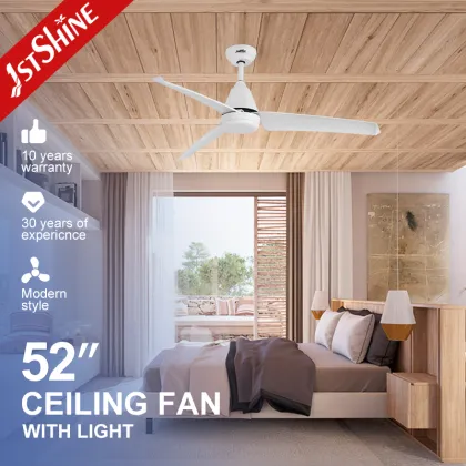 1stshine LED Ceiling Fan - White Blades with Integrated Lighting
