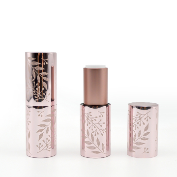 Custom Logo Pink Aluminium Empty Lip Balm Bottle - Wholesale Round Empty Lipstick Tube