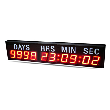 Reloj digital de pared de un solo lado digital con atenuación de brillo de 6 niveles y temporizador de cuenta regresiva de 9999 días