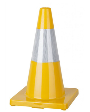 Reflective Tape 18" Flexible Bright Yellow PVC Traffic Cone