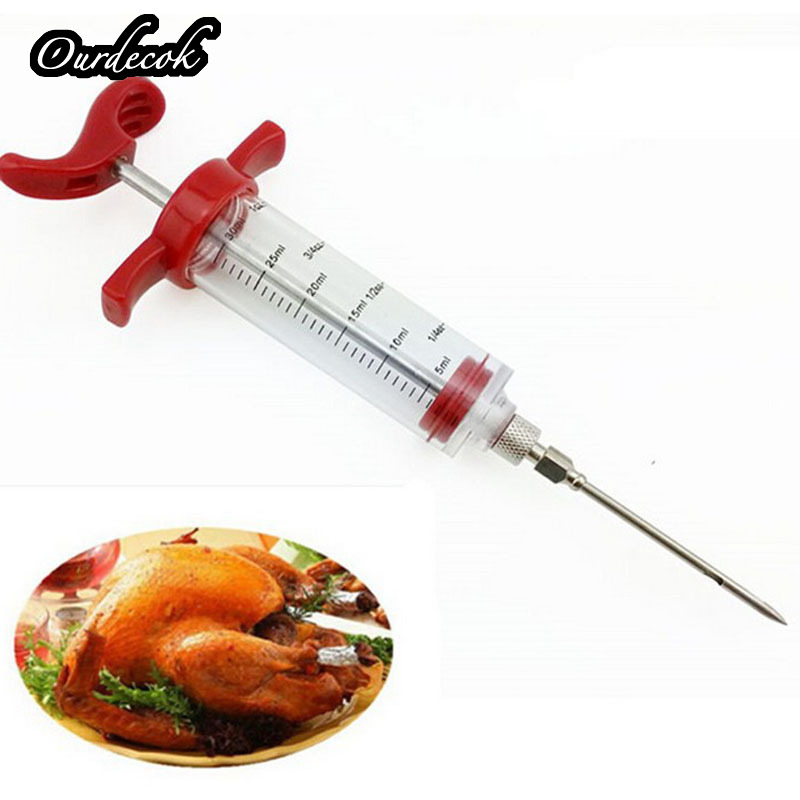 OurDecor Barbecue BBQ Tools Set Grill Syringe Kitchen Accessories Sauce Injector Roast Needle Party Decoration Home Decor